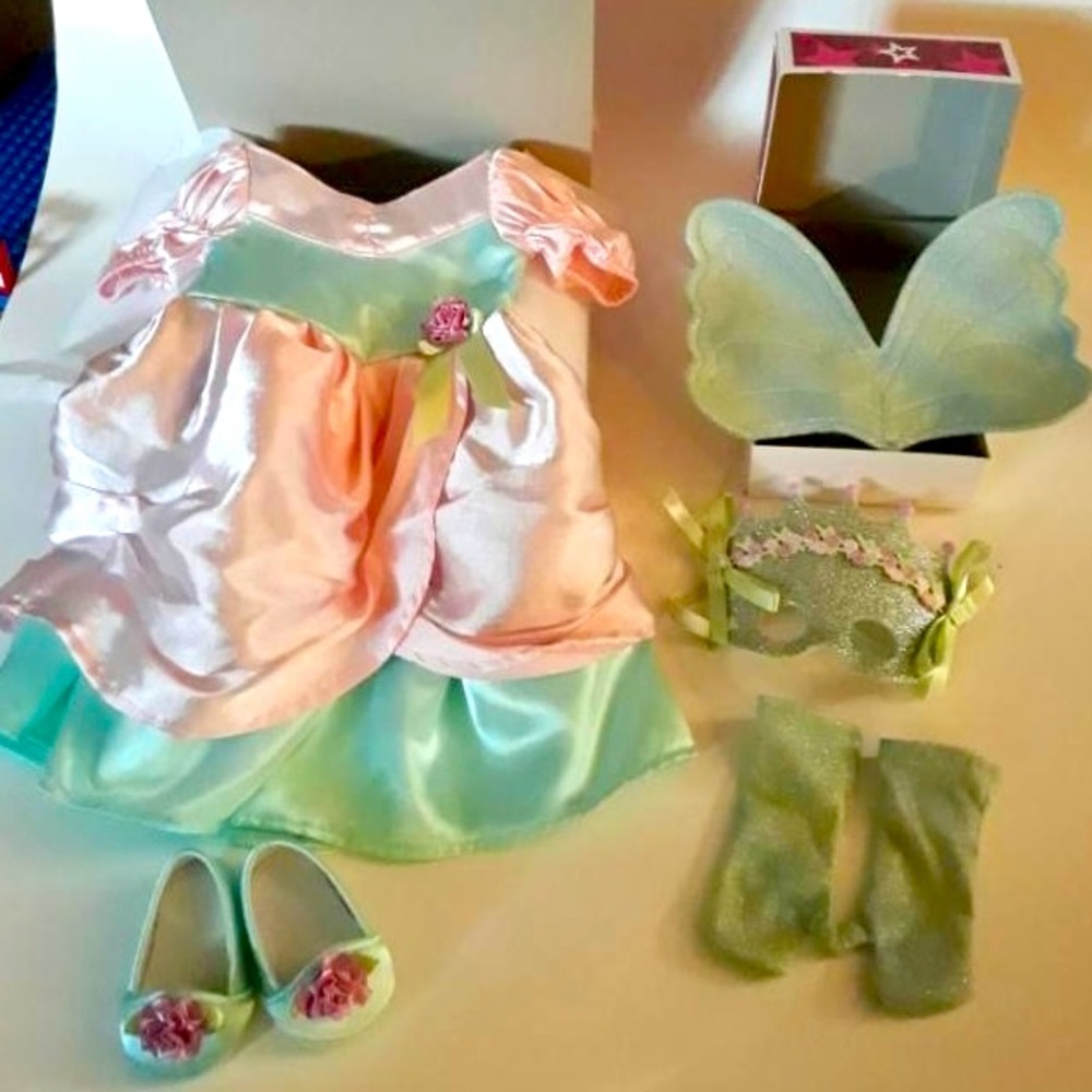 American Girl Marie Grace masquerade outfit and accessories.
